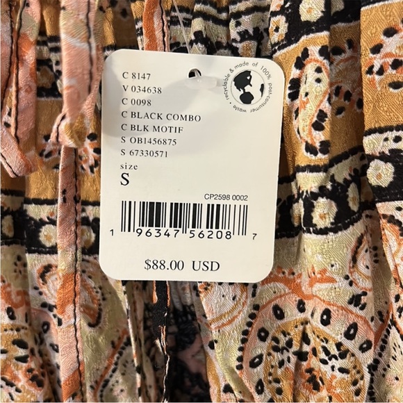 Free People Small Dress Intimately Mariposa Slip Baby Doll Dress Black Combo NWT - Picture 12 of 12